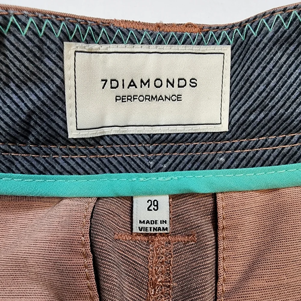 7 Diamonds Performance Hybrid Shorts Coral Colorblock Stretch Size 29